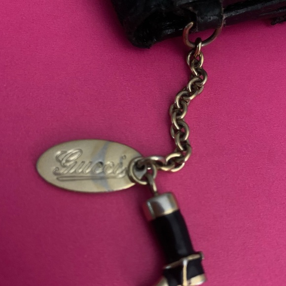 GUCCI GG MONOGRAM DOUBLE SNAP WALLET W/CHARM (RARE)~~ BLACK - Picture 2 of 15